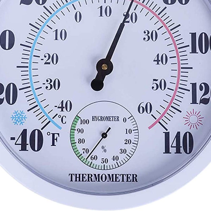 Lirches Indoor Outdoor Thermometer Hygrometer, Outdoor Thermometer Large Numbers, Decorative Outdoor Thermometers for Patio, No Battery Needed Wall Thermometer Round 10" in Diameter - Image 2